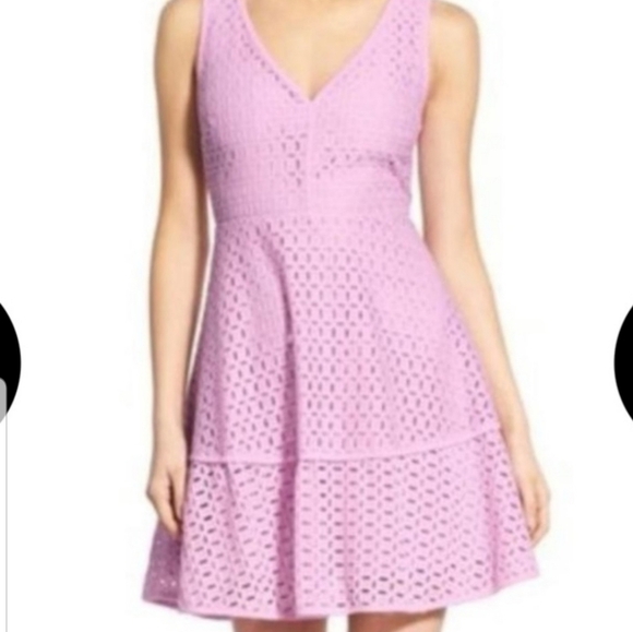 {8} Cupcakes & Cashmere Bubblegum Pink Eyelet Matilda Dress - Picture 1 of 10
